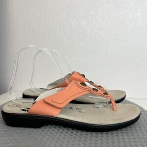 Propet Monica Sandals Womens 10 Leather Flip Flops Comfort Shoes Casual